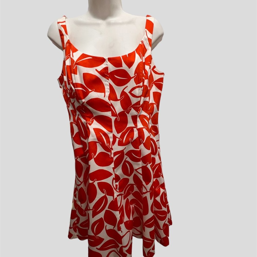 New Directions size 12 orange and white sleeveless dress